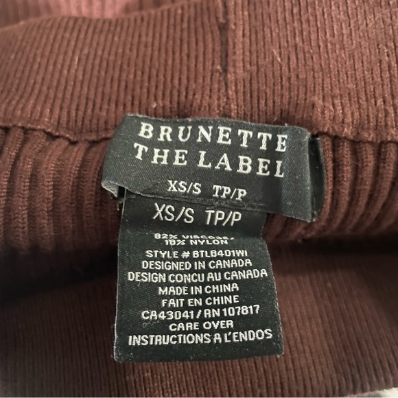 Brunette The Label Ribbed Leggings Thick Heavy Knit Chocolates Brown Size XS/S - Picture 6 of 7